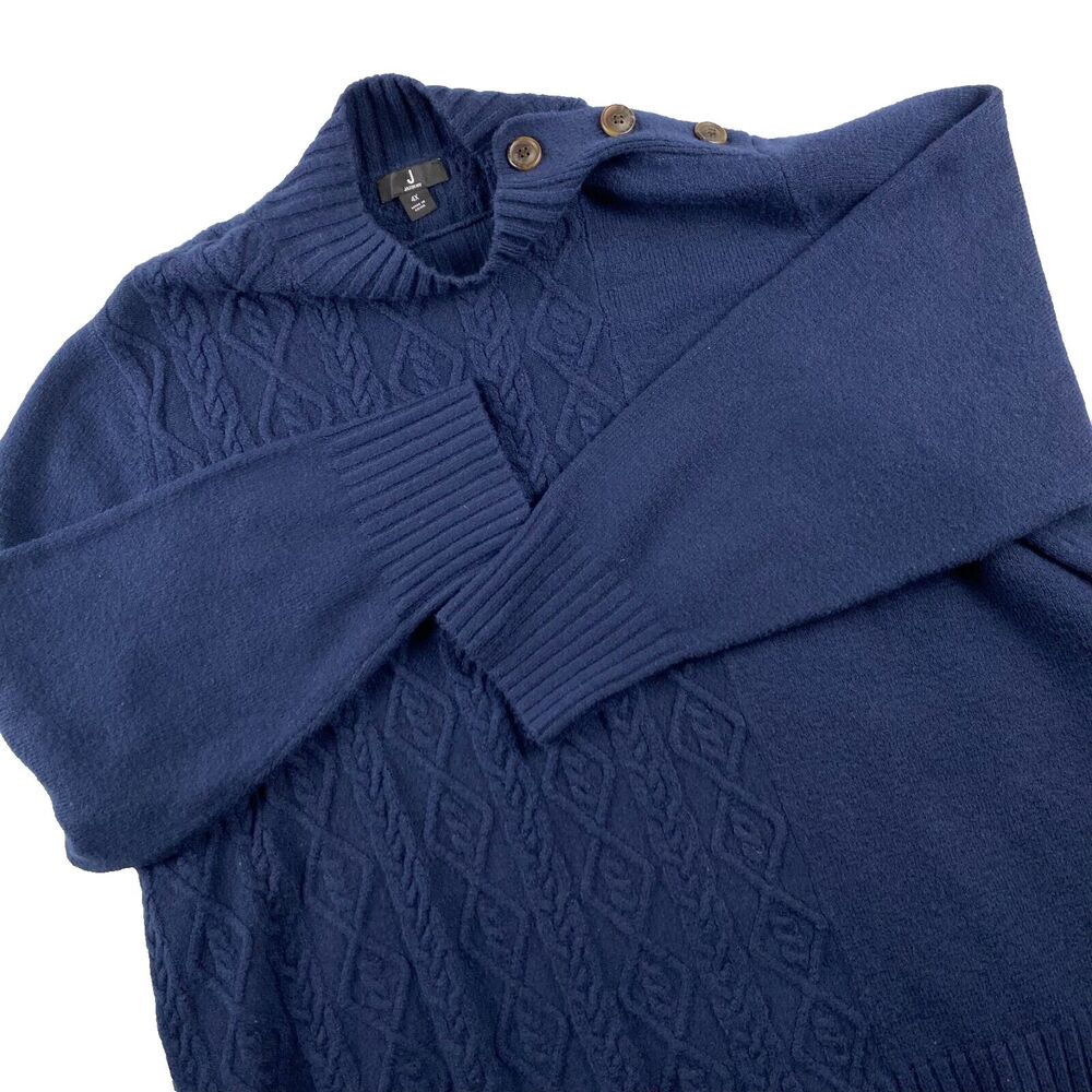 J Jason Wu Sweater Women 4X Blue Excellent Stitch Dropped Button A389589